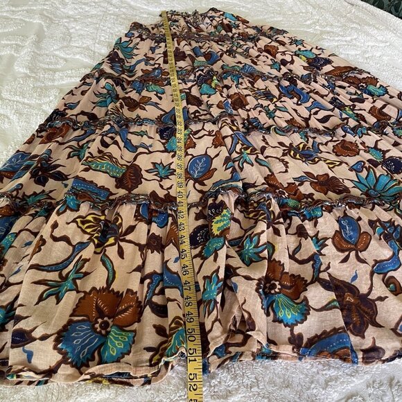 Love the Label Juliette Dress Size M Nude Floral Cotton Gauze Maxi Anthropologie - Picture 7 of 11